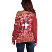 Personalized Italy Piedmont Off Shoulder Sweater Baroque Motif