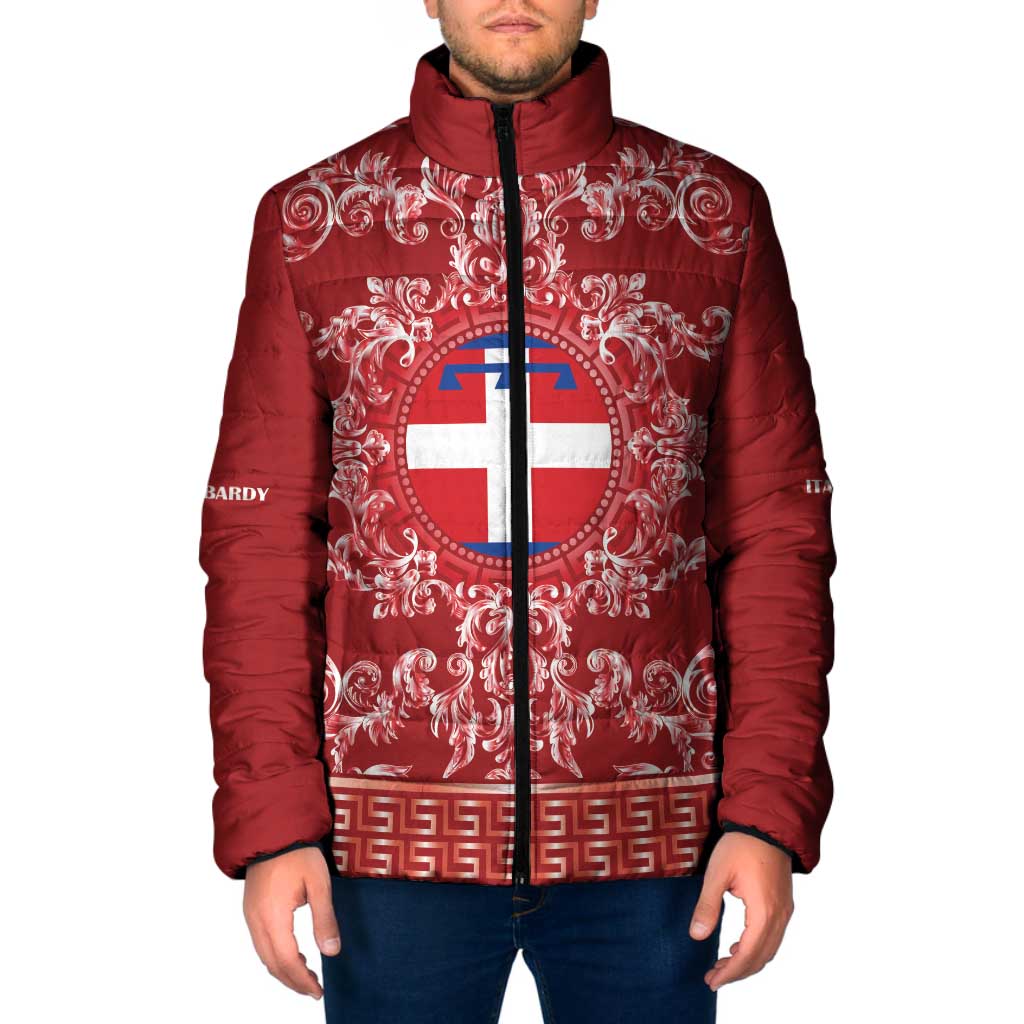 Personalized Italy Piedmont Padded Jacket Baroque Motif