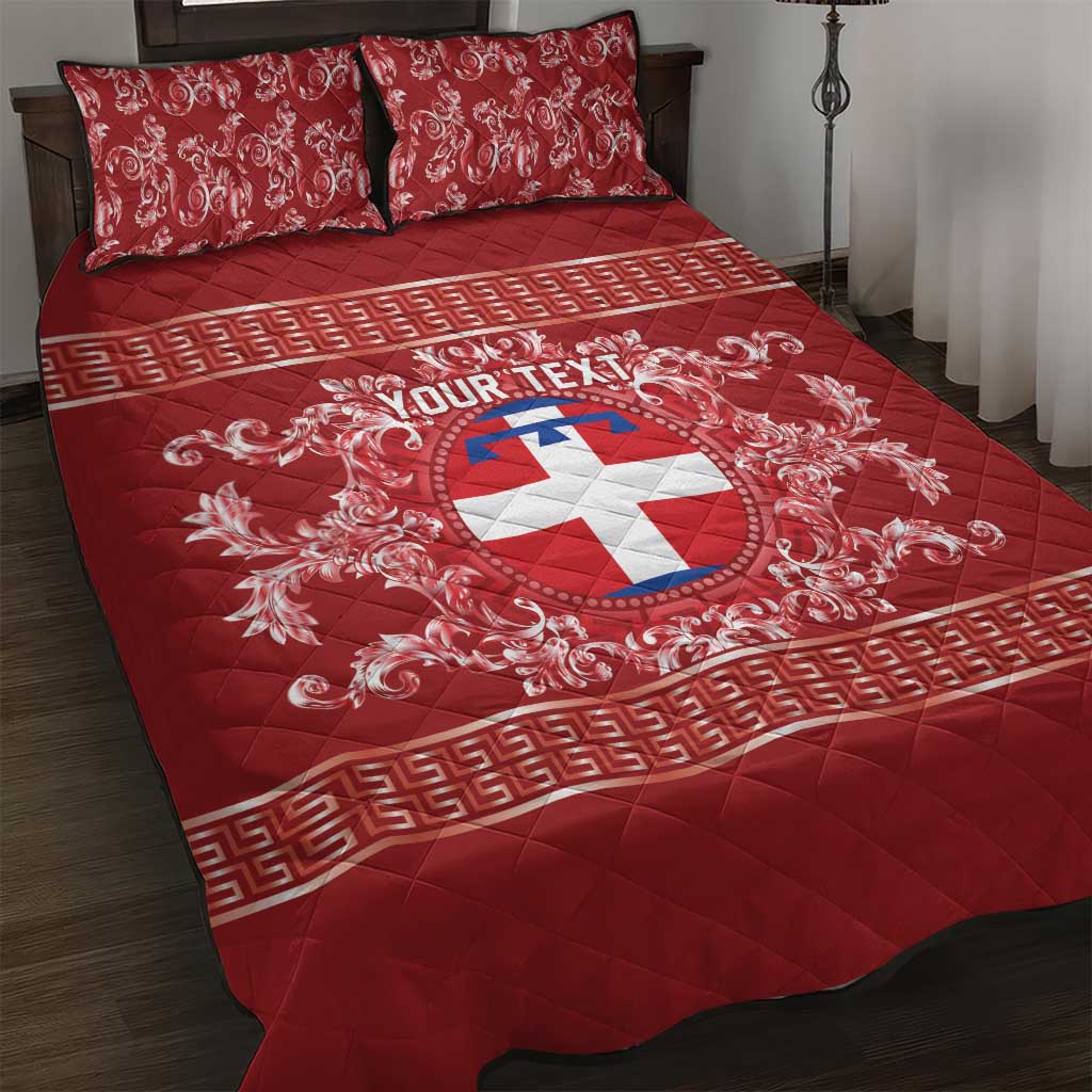 Personalized Italy Piedmont Quilt Bed Set Baroque Motif