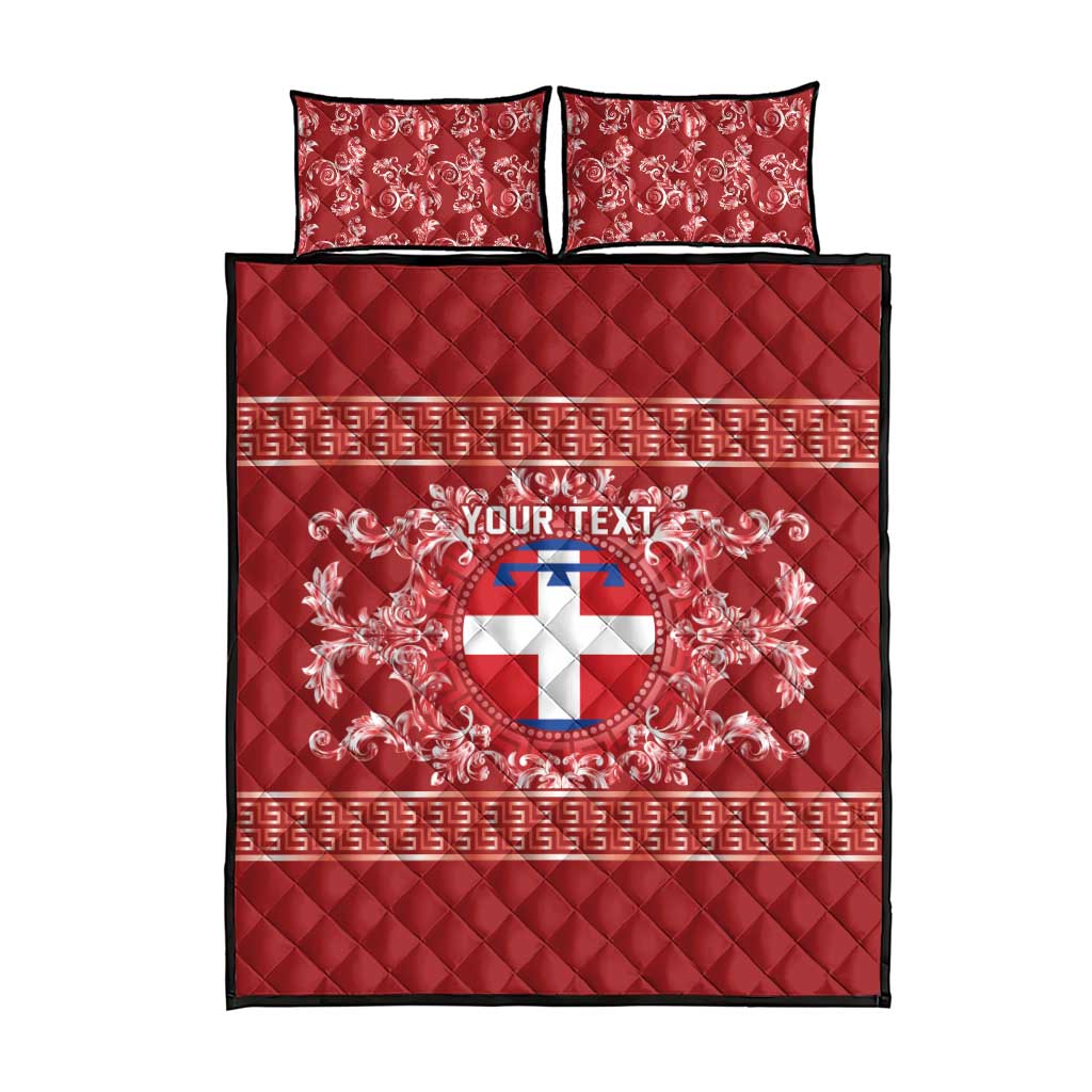 Personalized Italy Piedmont Quilt Bed Set Baroque Motif