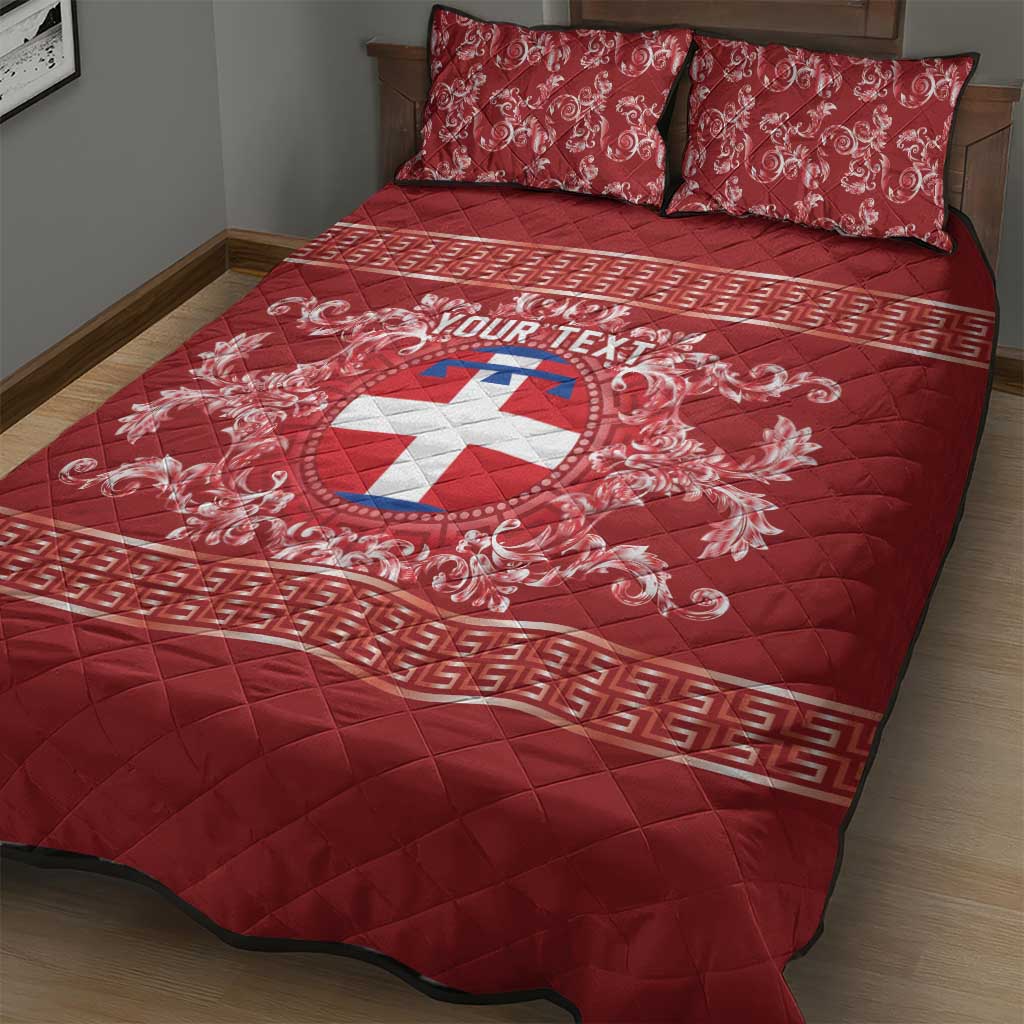 Personalized Italy Piedmont Quilt Bed Set Baroque Motif