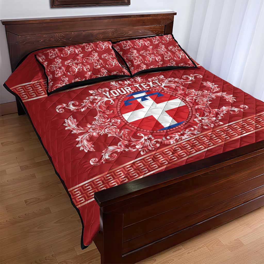 Personalized Italy Piedmont Quilt Bed Set Baroque Motif