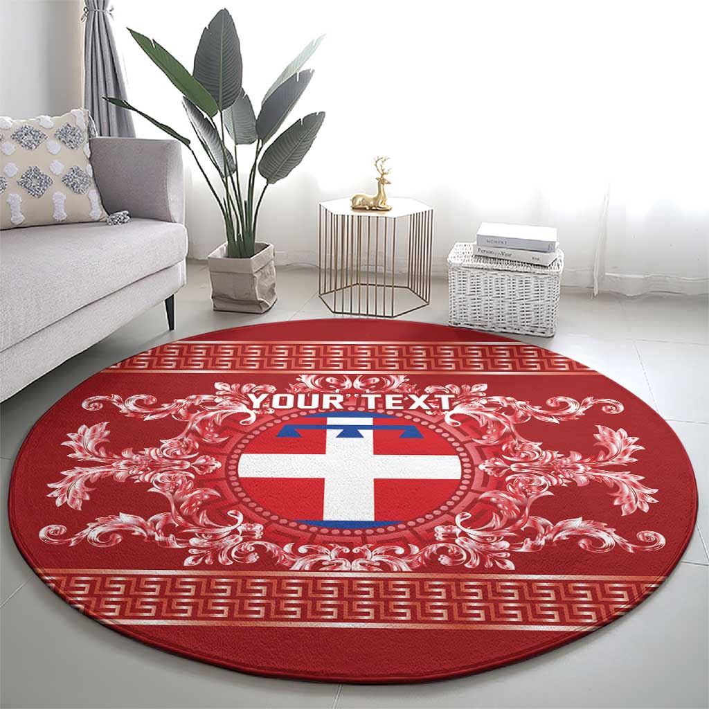 Personalized Italy Piedmont Round Carpet Baroque Motif