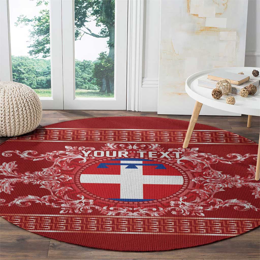 Personalized Italy Piedmont Round Carpet Baroque Motif