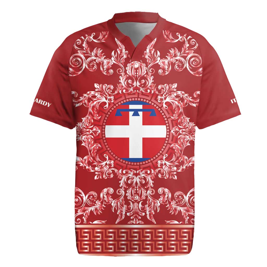 Personalized Italy Piedmont Rugby Jersey Baroque Motif