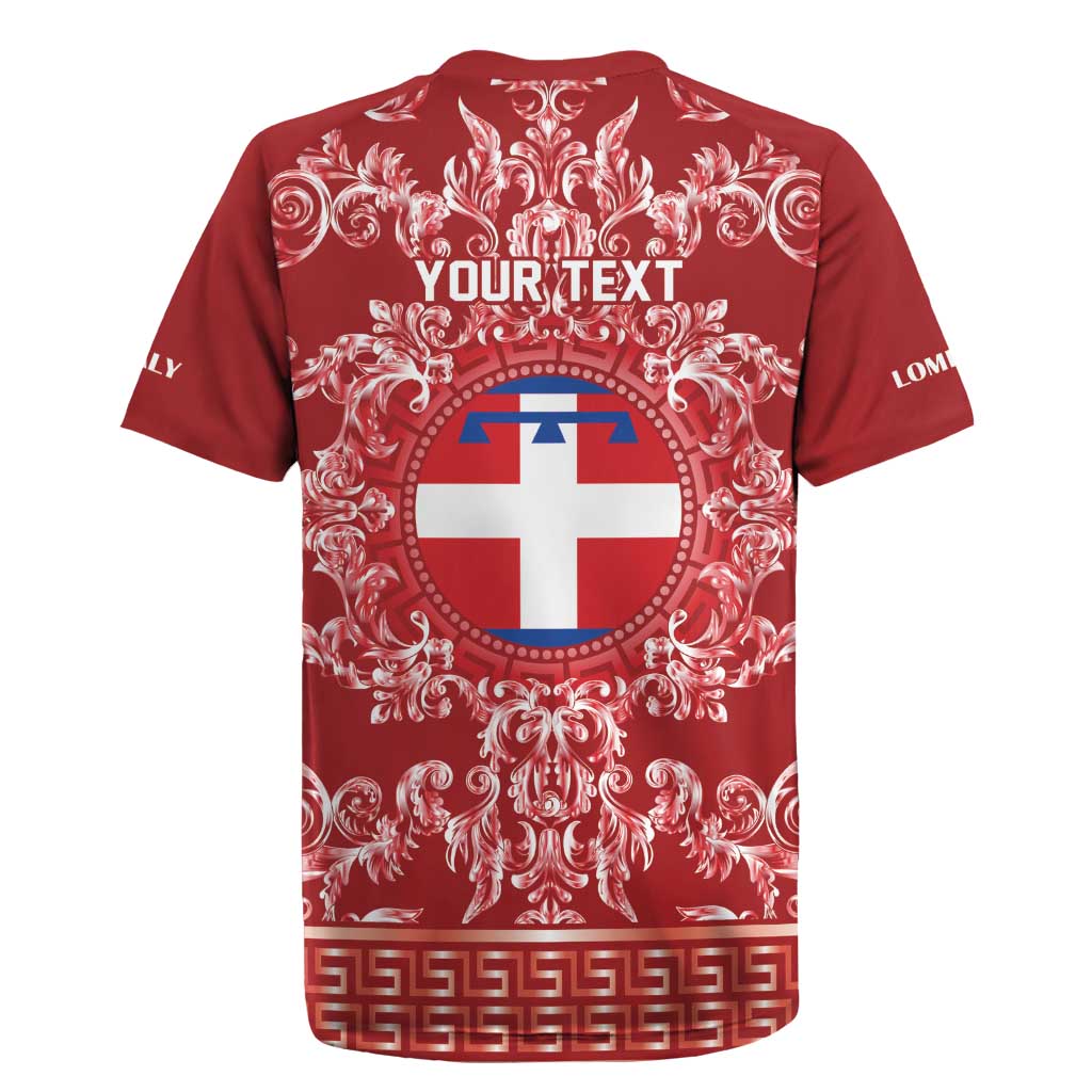 Personalized Italy Piedmont Rugby Jersey Baroque Motif