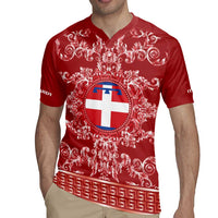 Personalized Italy Piedmont Rugby Jersey Baroque Motif
