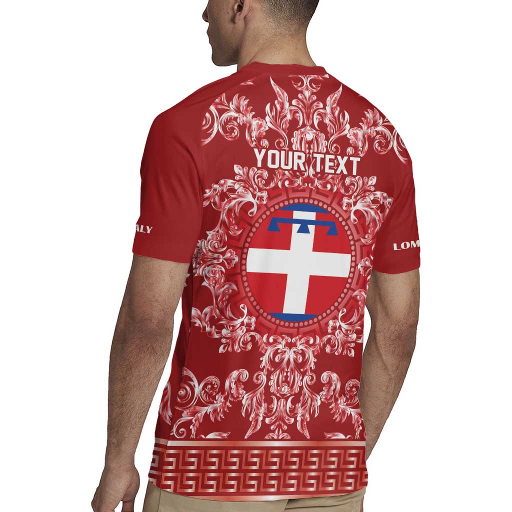 Personalized Italy Piedmont Rugby Jersey Baroque Motif
