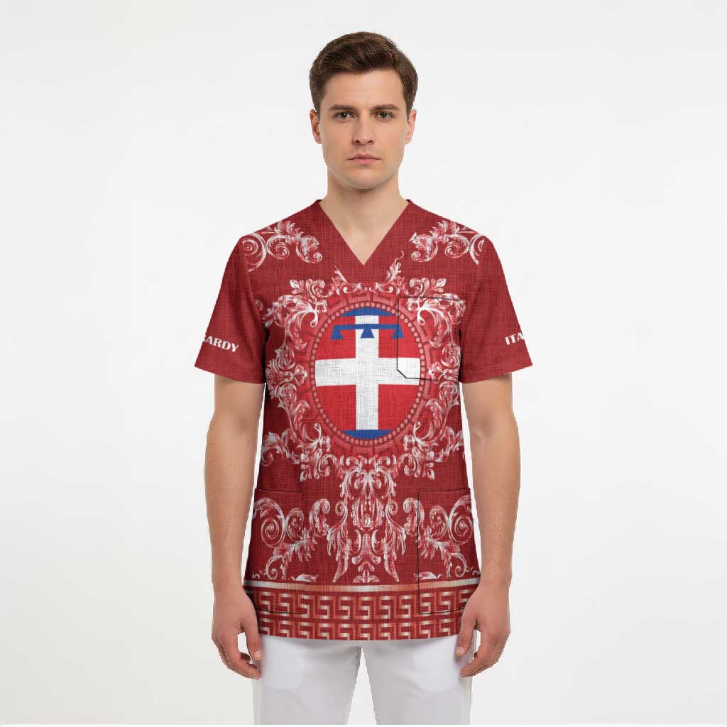 Personalized Italy Piedmont Scrub Top Baroque Motif