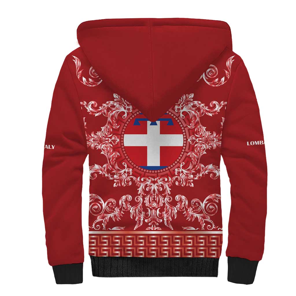 Personalized Italy Piedmont Sherpa Hoodie Baroque Motif