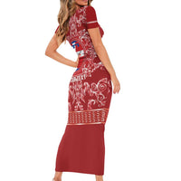 Personalized Italy Piedmont Short Sleeve Bodycon Dress Baroque Motif