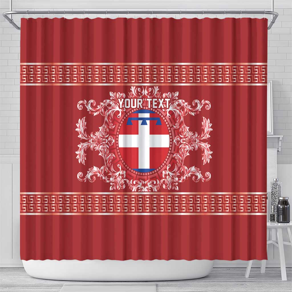 Personalized Italy Piedmont Shower Curtain Baroque Motif