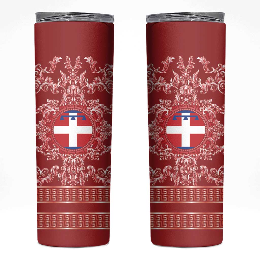 Personalized Italy Piedmont Skinny Tumbler Baroque Motif