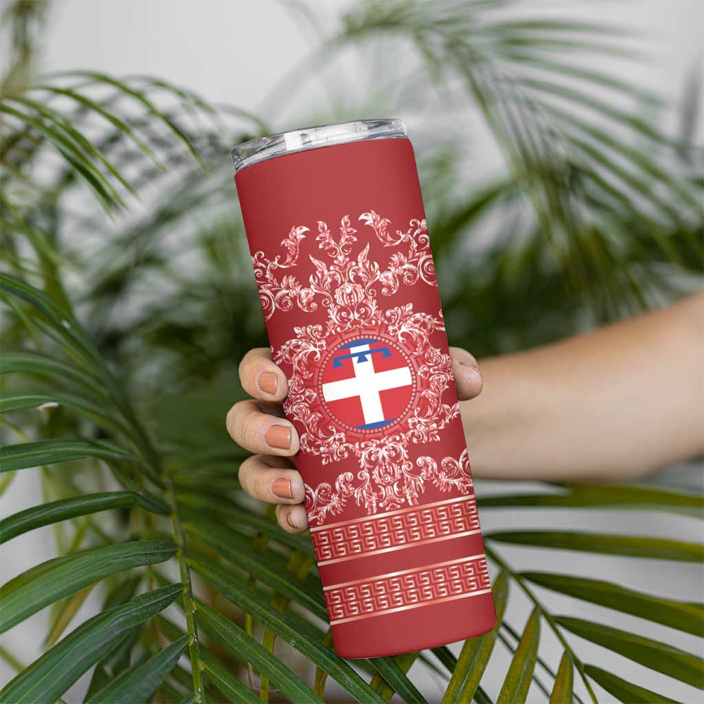 Personalized Italy Piedmont Skinny Tumbler Baroque Motif