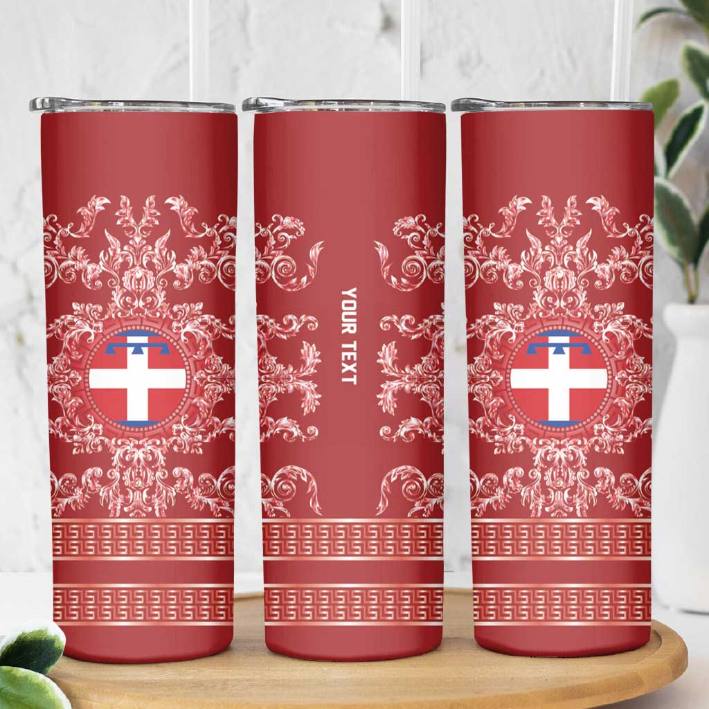Personalized Italy Piedmont Skinny Tumbler Baroque Motif