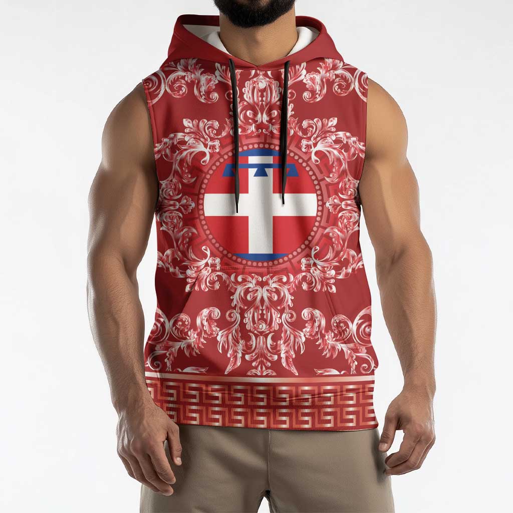 Personalized Italy Piedmont Sleeveless Hoodie Baroque Motif