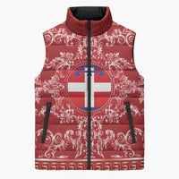 Personalized Italy Piedmont Sleeveless Puffer Jacket Baroque Motif