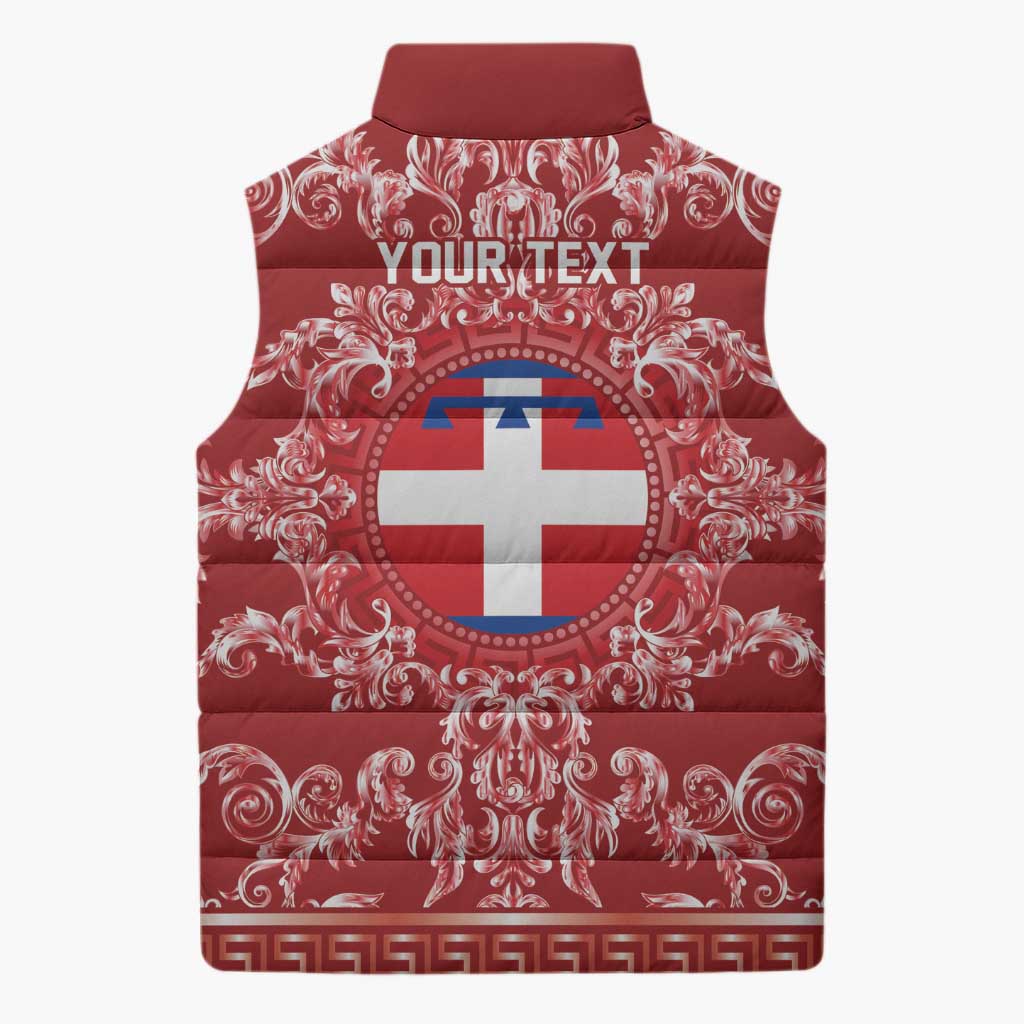 Personalized Italy Piedmont Sleeveless Puffer Jacket Baroque Motif