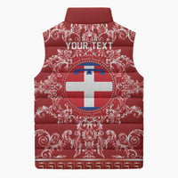 Personalized Italy Piedmont Sleeveless Puffer Jacket Baroque Motif