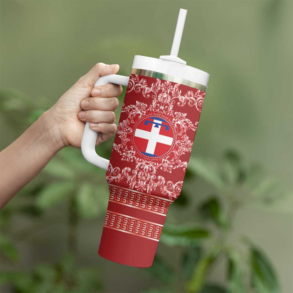 Personalized Italy Piedmont Tumbler With Handle Baroque Motif