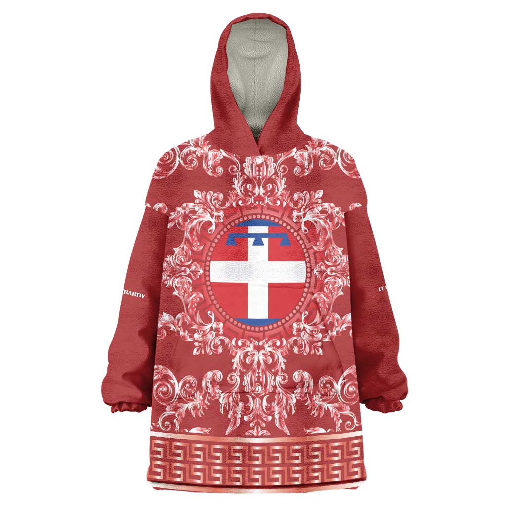 Personalized Italy Piedmont Wearable Blanket Hoodie Baroque Motif