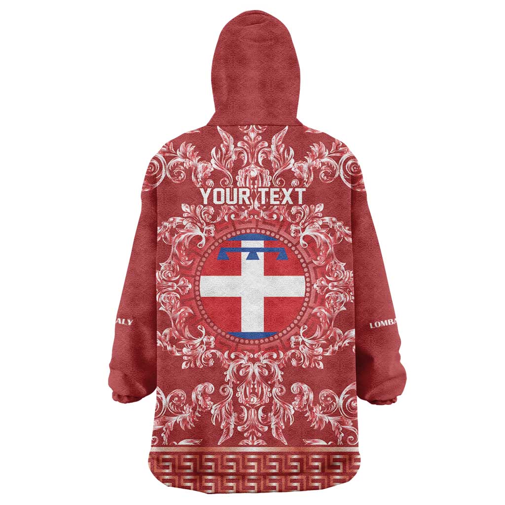 Personalized Italy Piedmont Wearable Blanket Hoodie Baroque Motif
