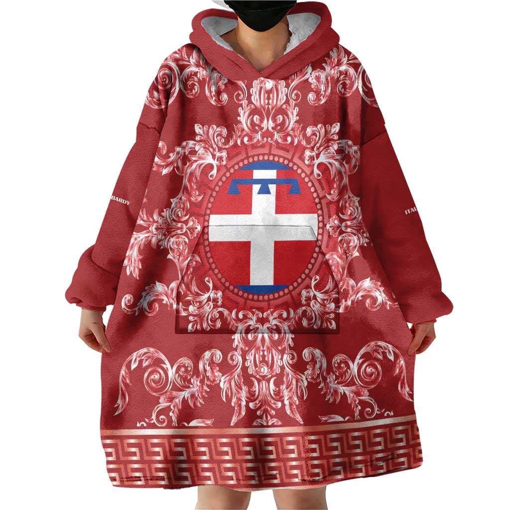 Personalized Italy Piedmont Wearable Blanket Hoodie Baroque Motif