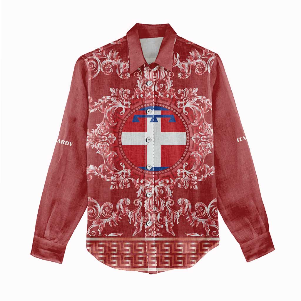 Personalized Italy Piedmont Women Casual Shirt Baroque Motif