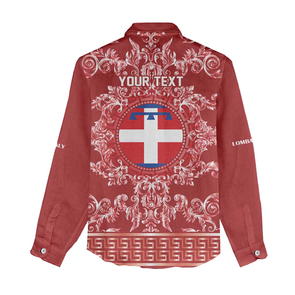 Personalized Italy Piedmont Women Casual Shirt Baroque Motif