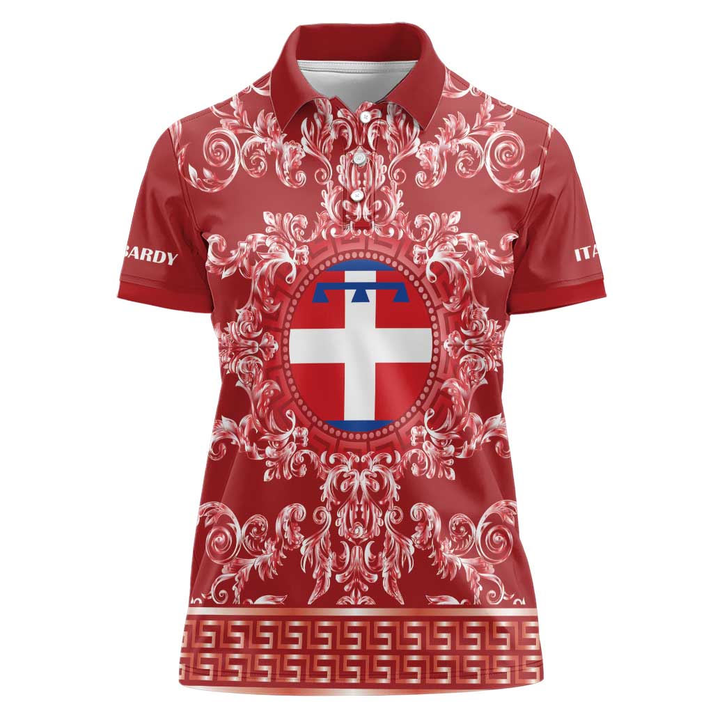 Personalized Italy Piedmont Women Polo Shirt Baroque Motif