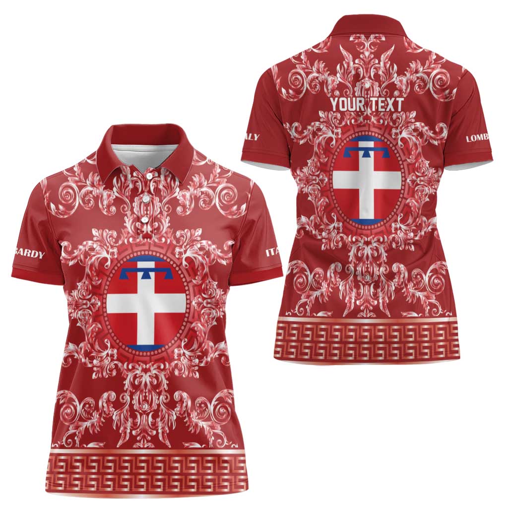 Personalized Italy Piedmont Women Polo Shirt Baroque Motif