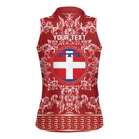 Personalized Italy Piedmont Women Sleeveless Polo Shirt Baroque Motif