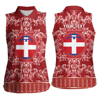 Personalized Italy Piedmont Women Sleeveless Polo Shirt Baroque Motif