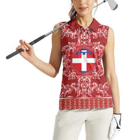 Personalized Italy Piedmont Women Sleeveless Polo Shirt Baroque Motif
