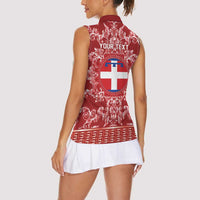 Personalized Italy Piedmont Women Sleeveless Polo Shirt Baroque Motif