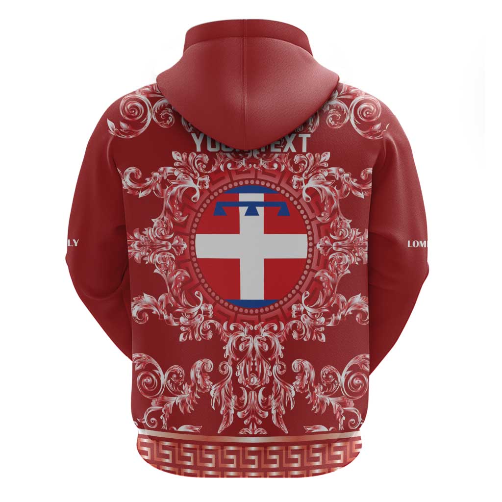 Personalized Italy Piedmont Zip Hoodie Baroque Motif