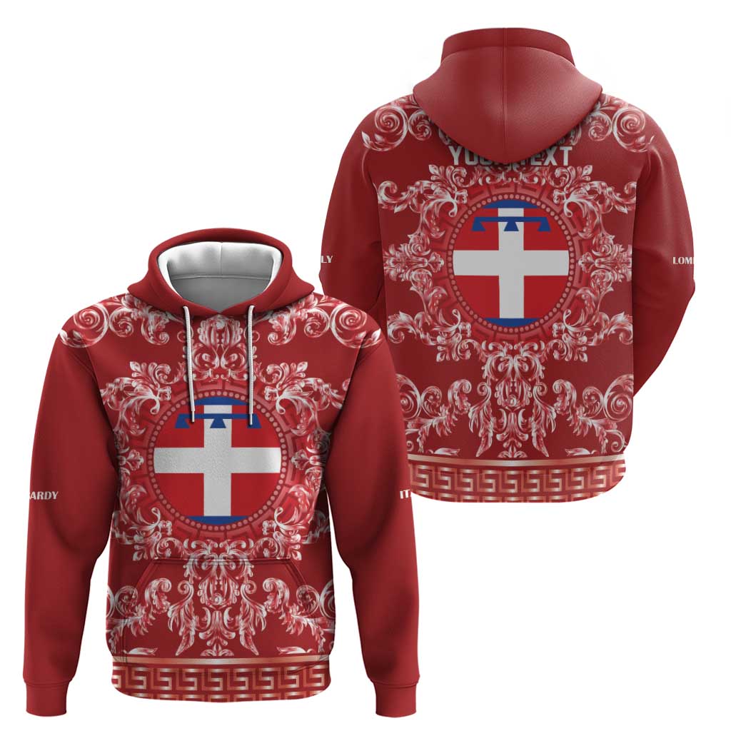 Personalized Italy Piedmont Zip Hoodie Baroque Motif