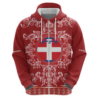 Personalized Italy Piedmont Zip Hoodie Baroque Motif