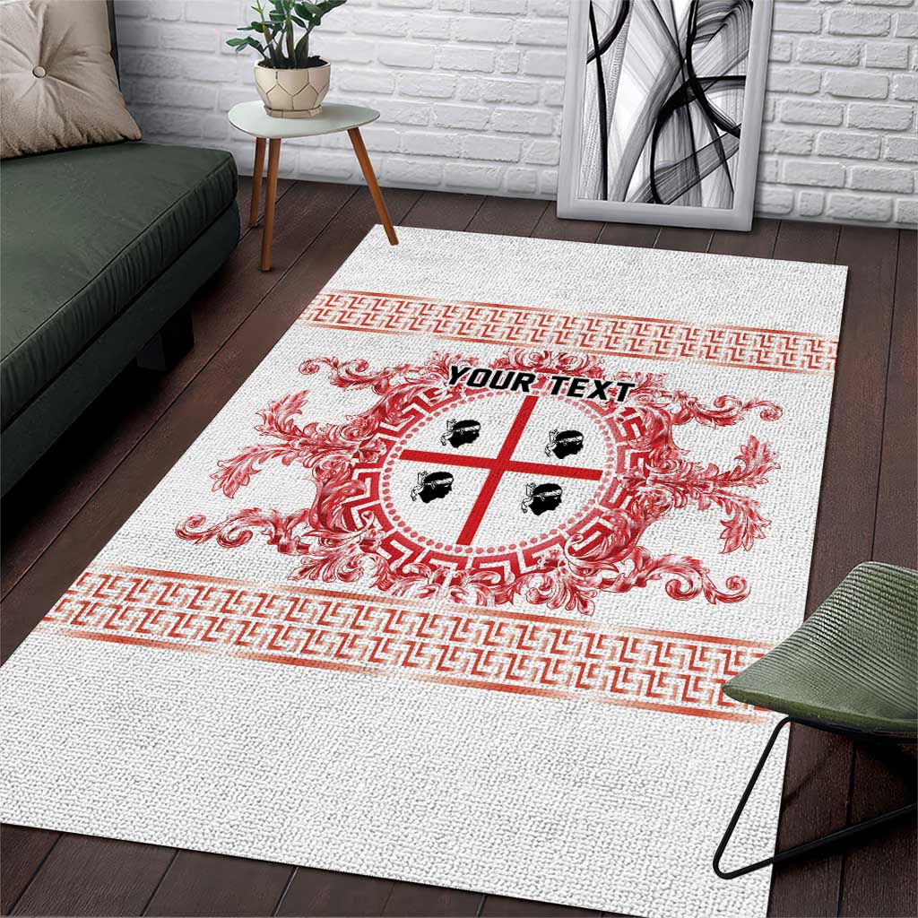Personalized Italy Sardinia Area Rug Baroque Motif
