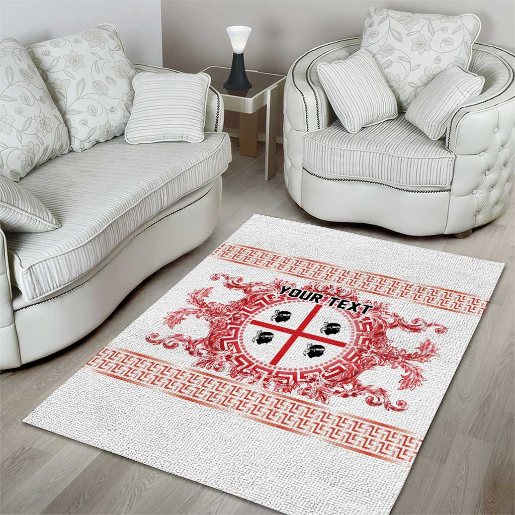 Personalized Italy Sardinia Area Rug Baroque Motif