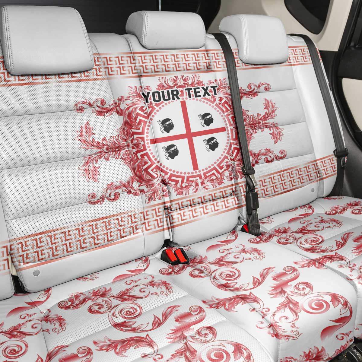 Personalized Italy Sardinia Back Car Seat Cover Baroque Motif