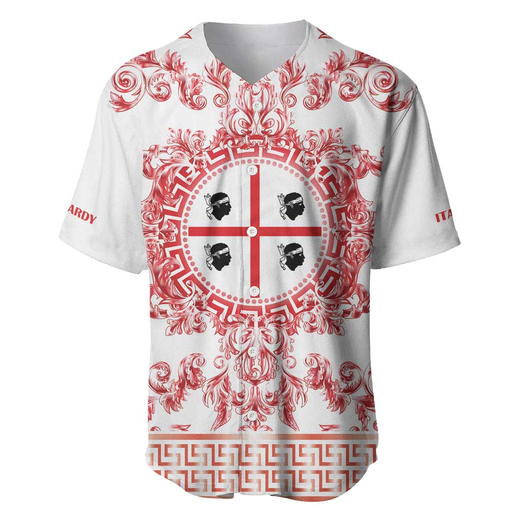 Personalized Italy Sardinia Baseball Jersey Baroque Motif