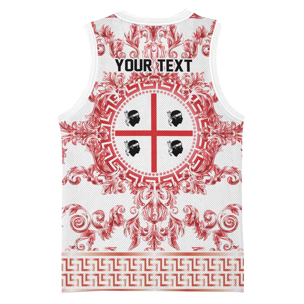 Personalized Italy Sardinia Basketball Jersey Baroque Motif
