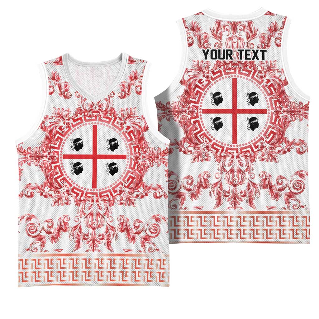Personalized Italy Sardinia Basketball Jersey Baroque Motif