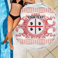 Personalized Italy Sardinia Beach Blanket Baroque Motif