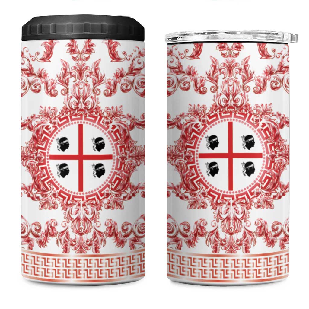 Personalized Italy Sardinia 4 in 1 Can Cooler Tumbler Baroque Motif