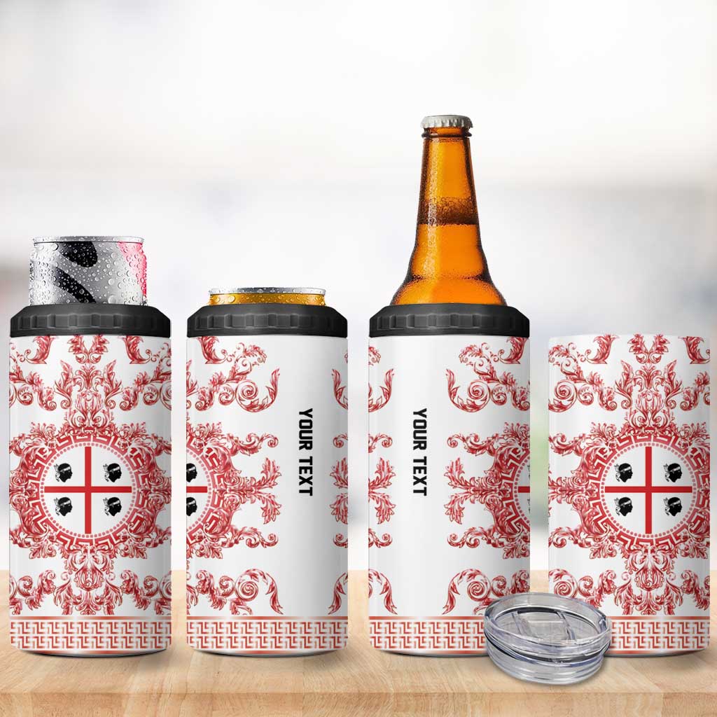 Personalized Italy Sardinia 4 in 1 Can Cooler Tumbler Baroque Motif
