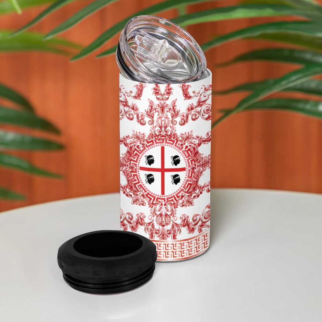 Personalized Italy Sardinia 4 in 1 Can Cooler Tumbler Baroque Motif
