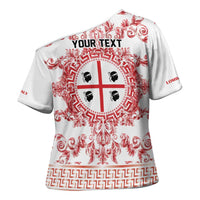 Personalized Italy Sardinia Cross Shoulder Shirt Baroque Motif