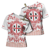 Personalized Italy Sardinia Cross Shoulder Shirt Baroque Motif